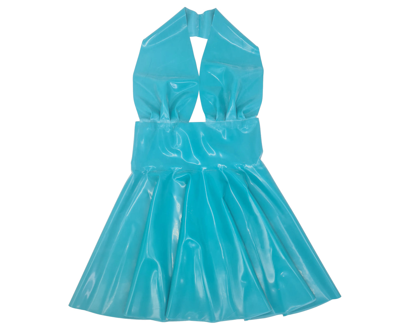 Latex halter Marilyn full circle mini dress - Lottielatex