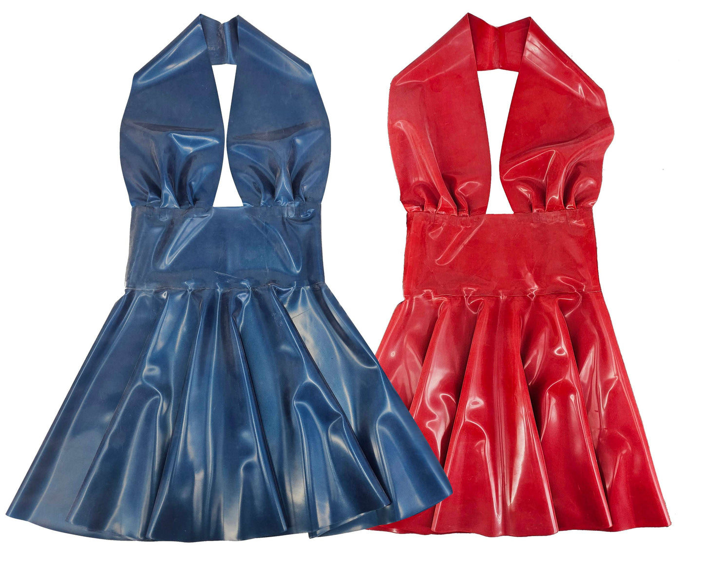 Latex halter Marilyn full circle mini dress