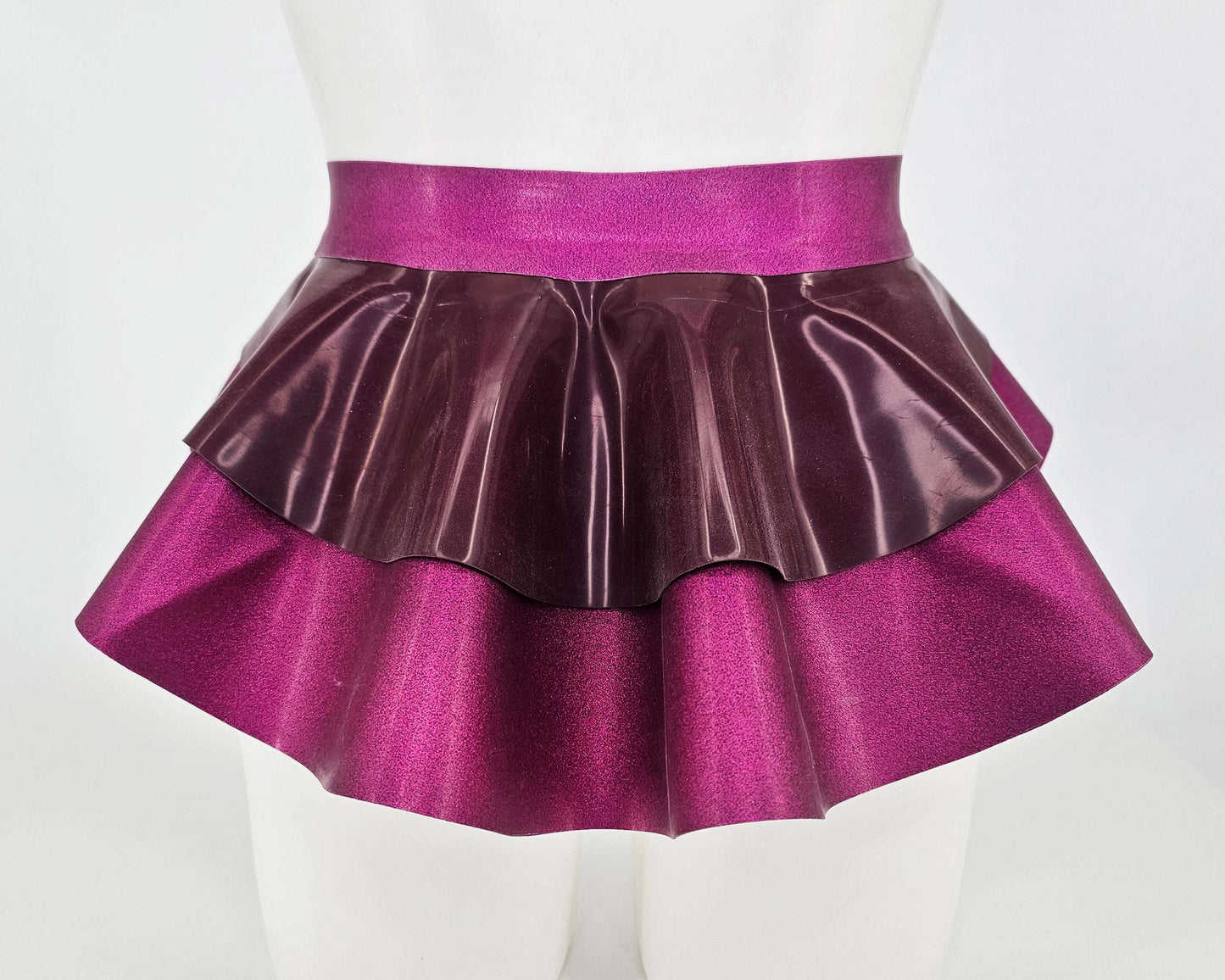 Glitter/pattern latex 2 layer peplum belt