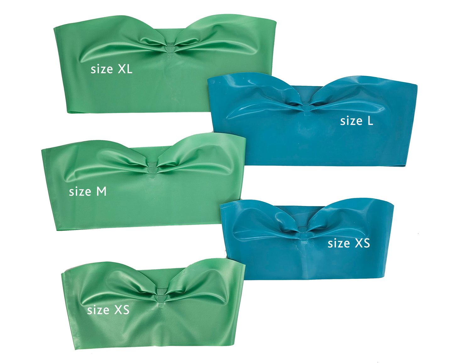 READY TO SHIP Sizes XS to XL Latex bandeau top and thong set - Lottielatex