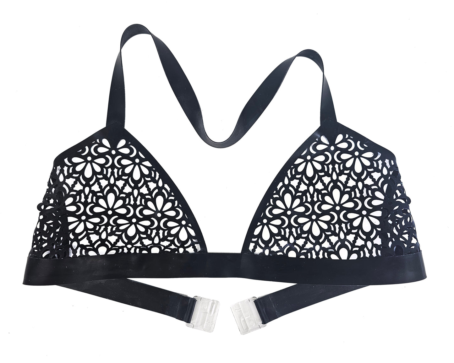 SIZE S Latex lace bikini top and (highwaist) thong set - Lottielatex