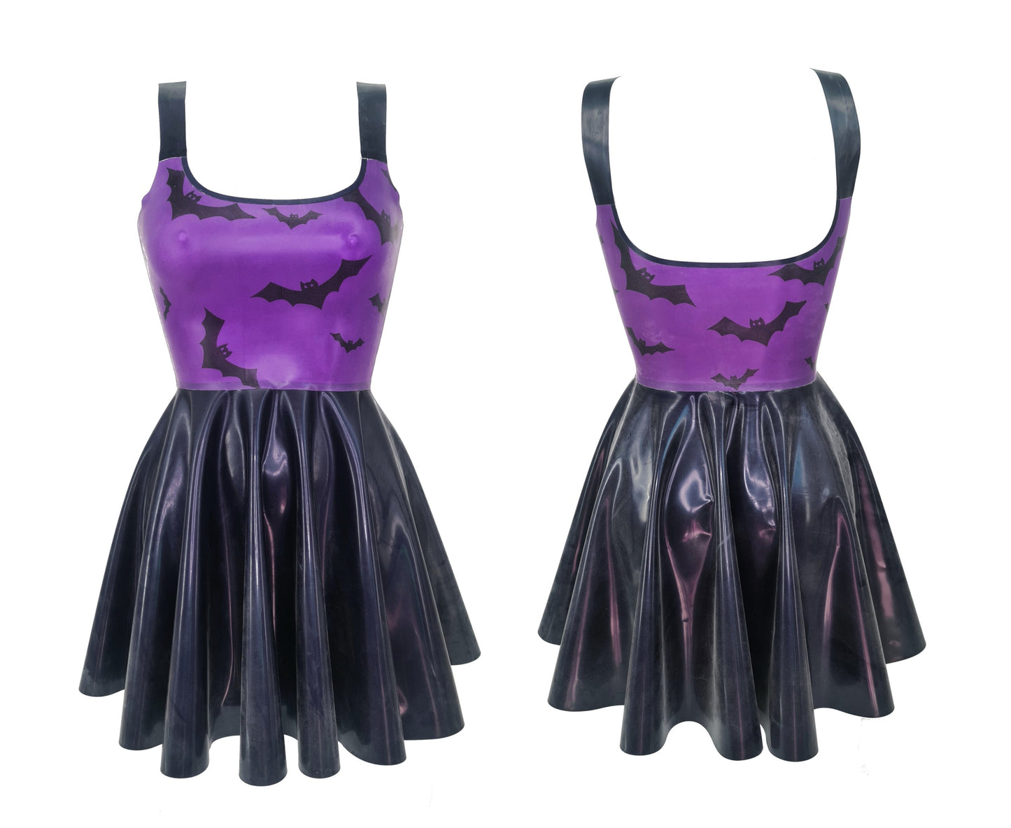 Halloween latex vest mini skater dress - Lottielatex
