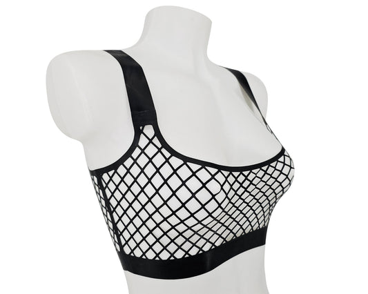 Lasercut latex fishnet crop top - Lottielatex