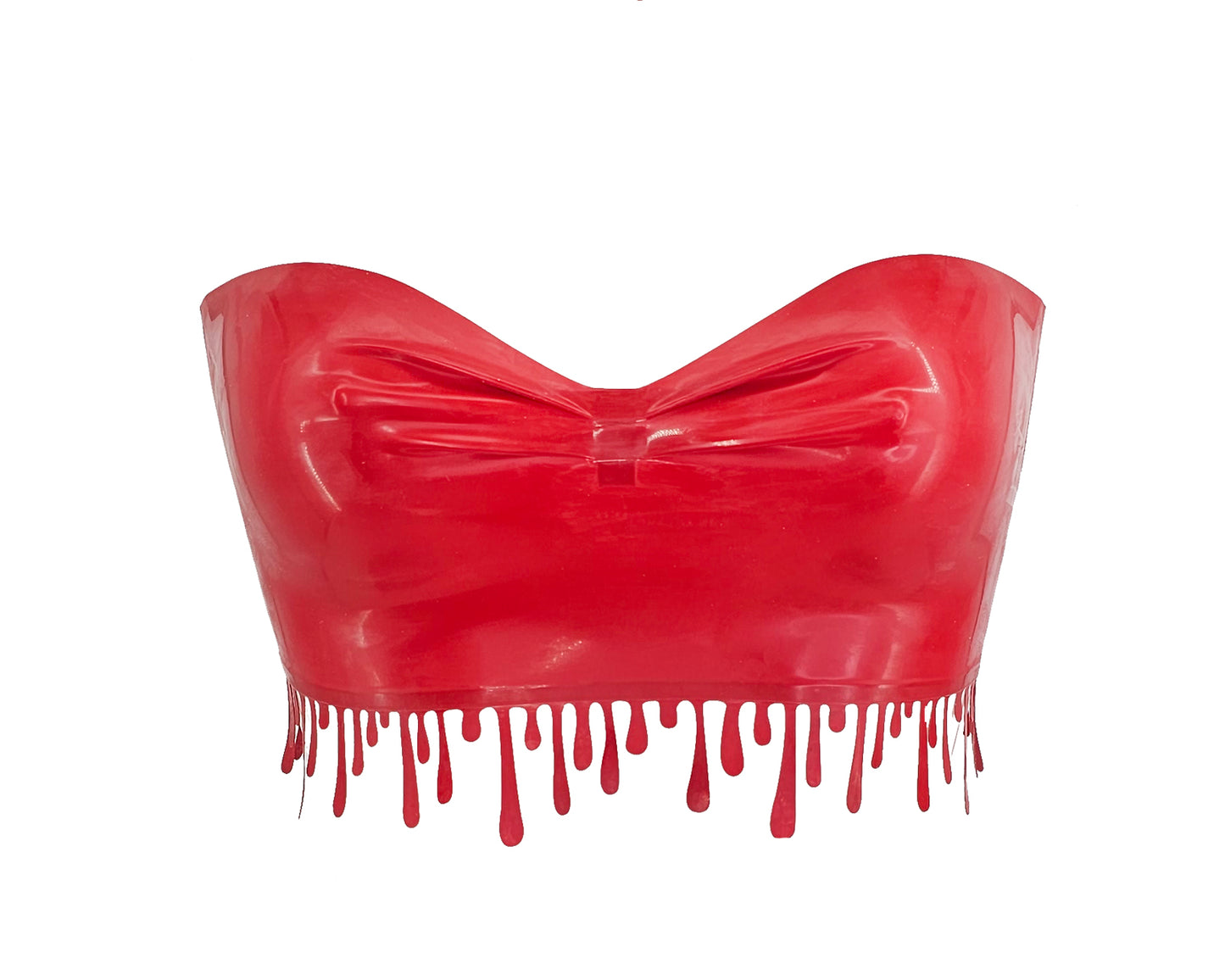 Drip trim latex bandeau top