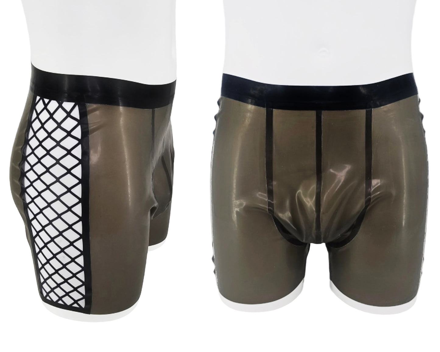 Men's boxer shorts with lasercut fishnet panels - Lottielatex
