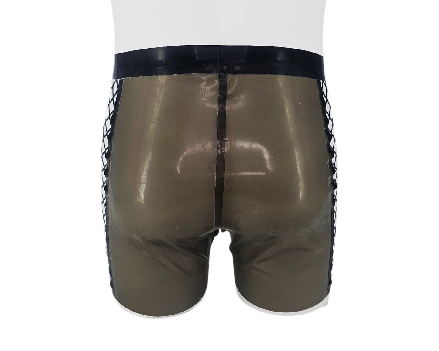 Men's boxer shorts with lasercut fishnet panels - Lottielatex