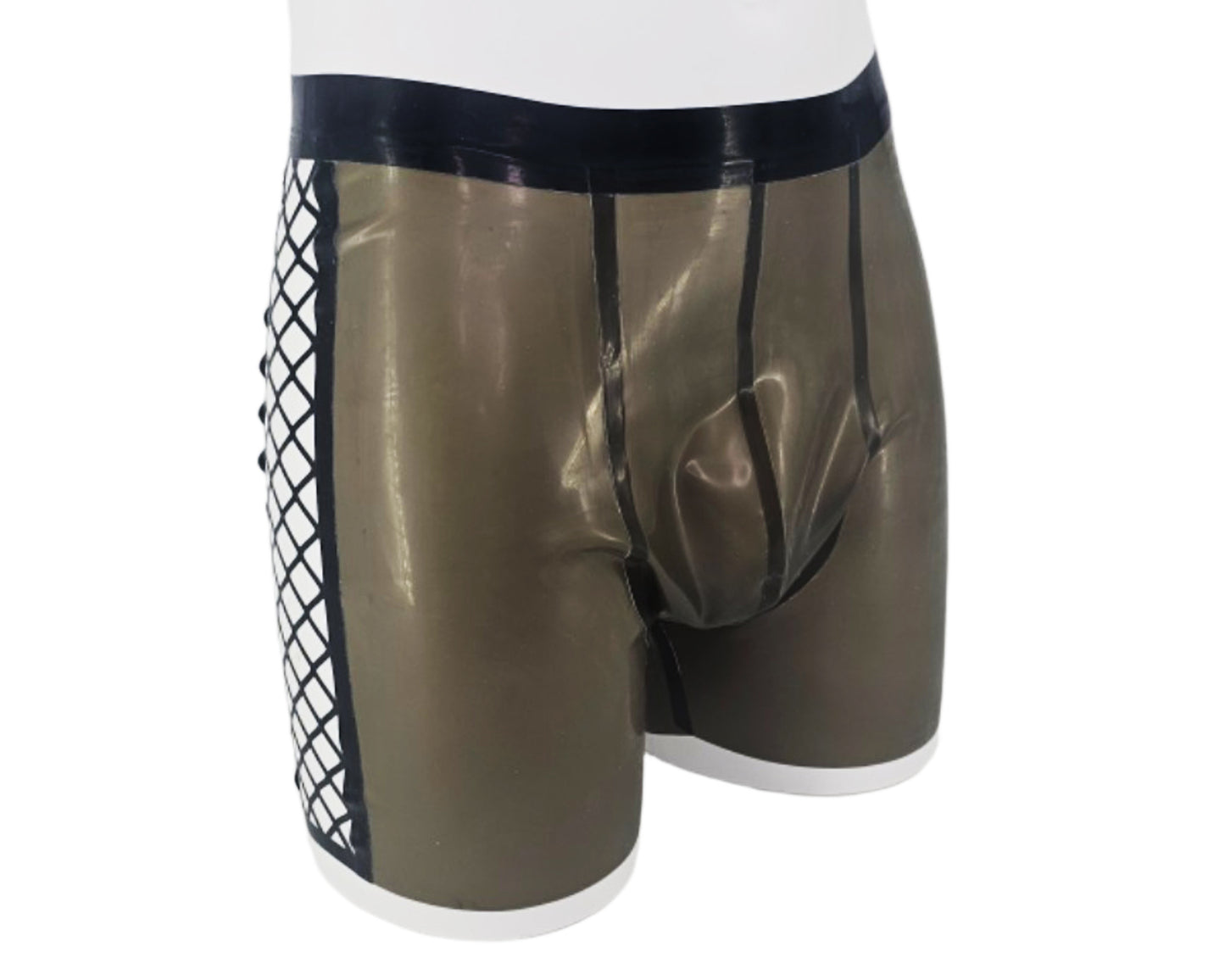 Men's boxer shorts with lasercut fishnet panels - Lottielatex