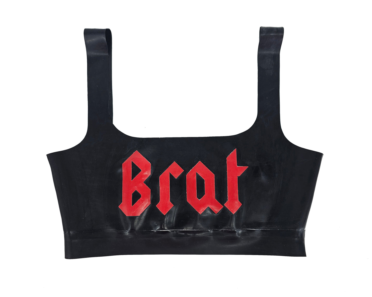 Latex Slut / Bitch / Brat text crop top (custom text possible) - Lottielatex