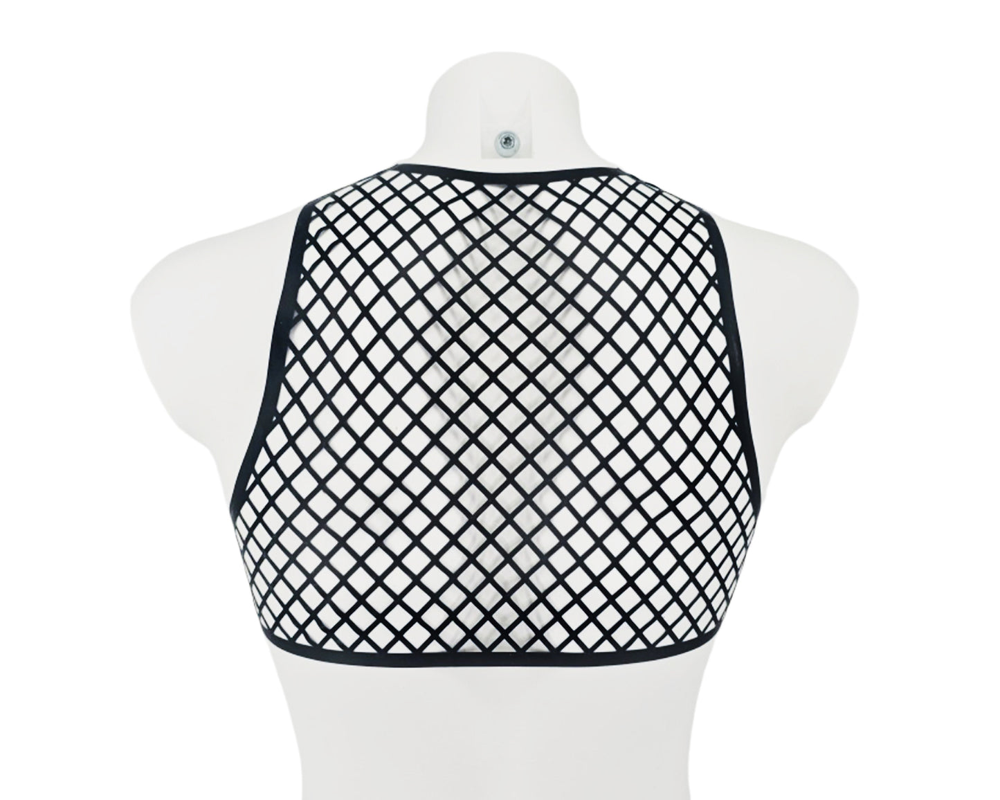 SAMPLE SALE SIZE M Men's lasercut fishnet crop top - Lottielatex