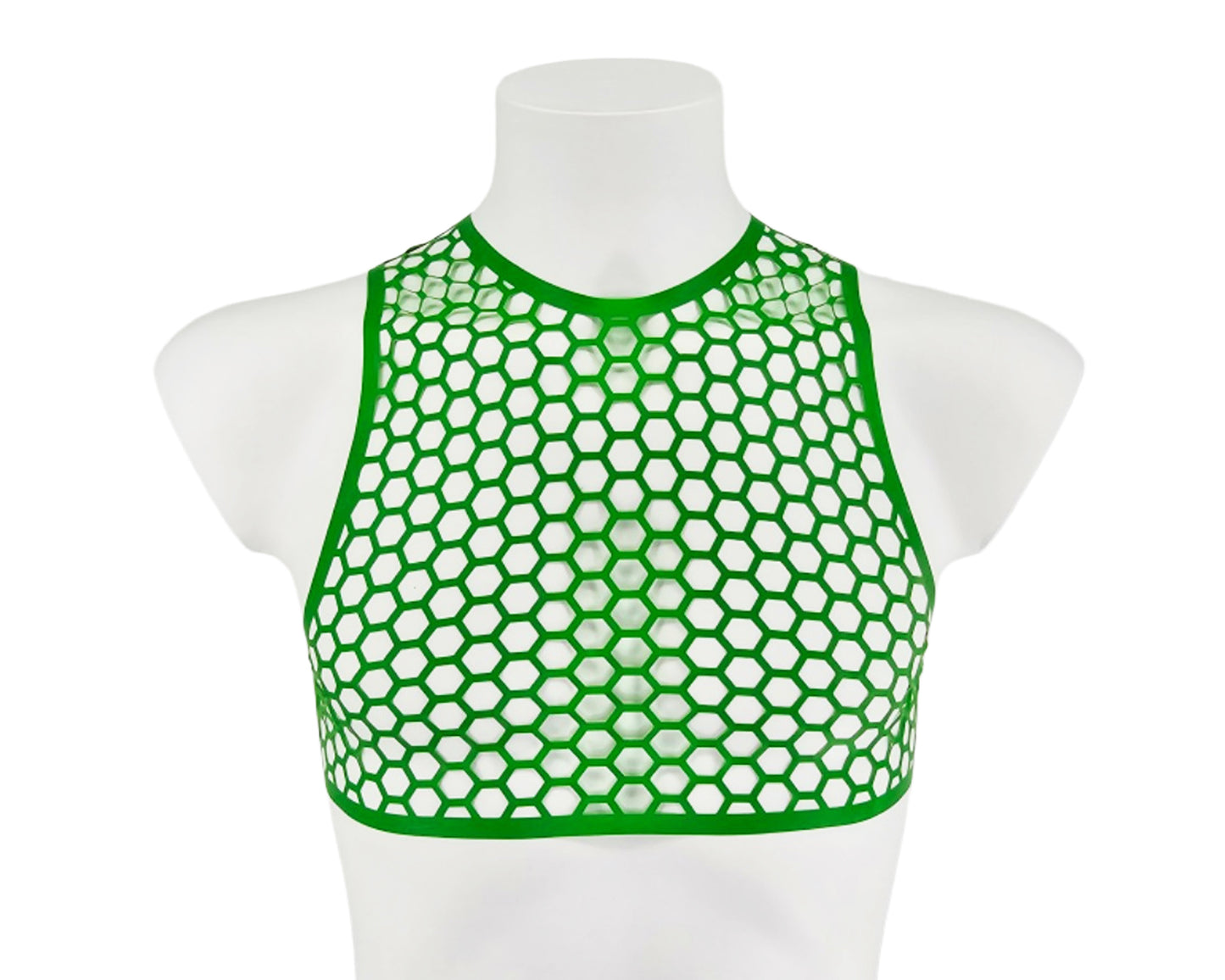 SAMPLE SALE SIZE M Men's lasercut hexagon crop top - Lottielatex