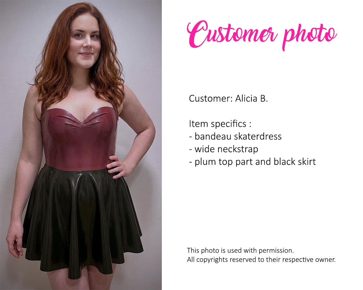 Latex bandeau skater dress (with or without neck strap) - Lottielatex