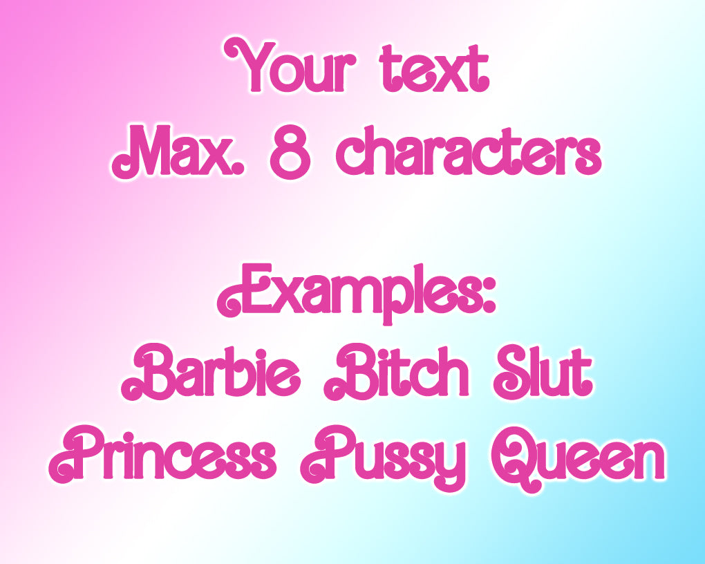Custom text add on Barbie font - Lottielatex