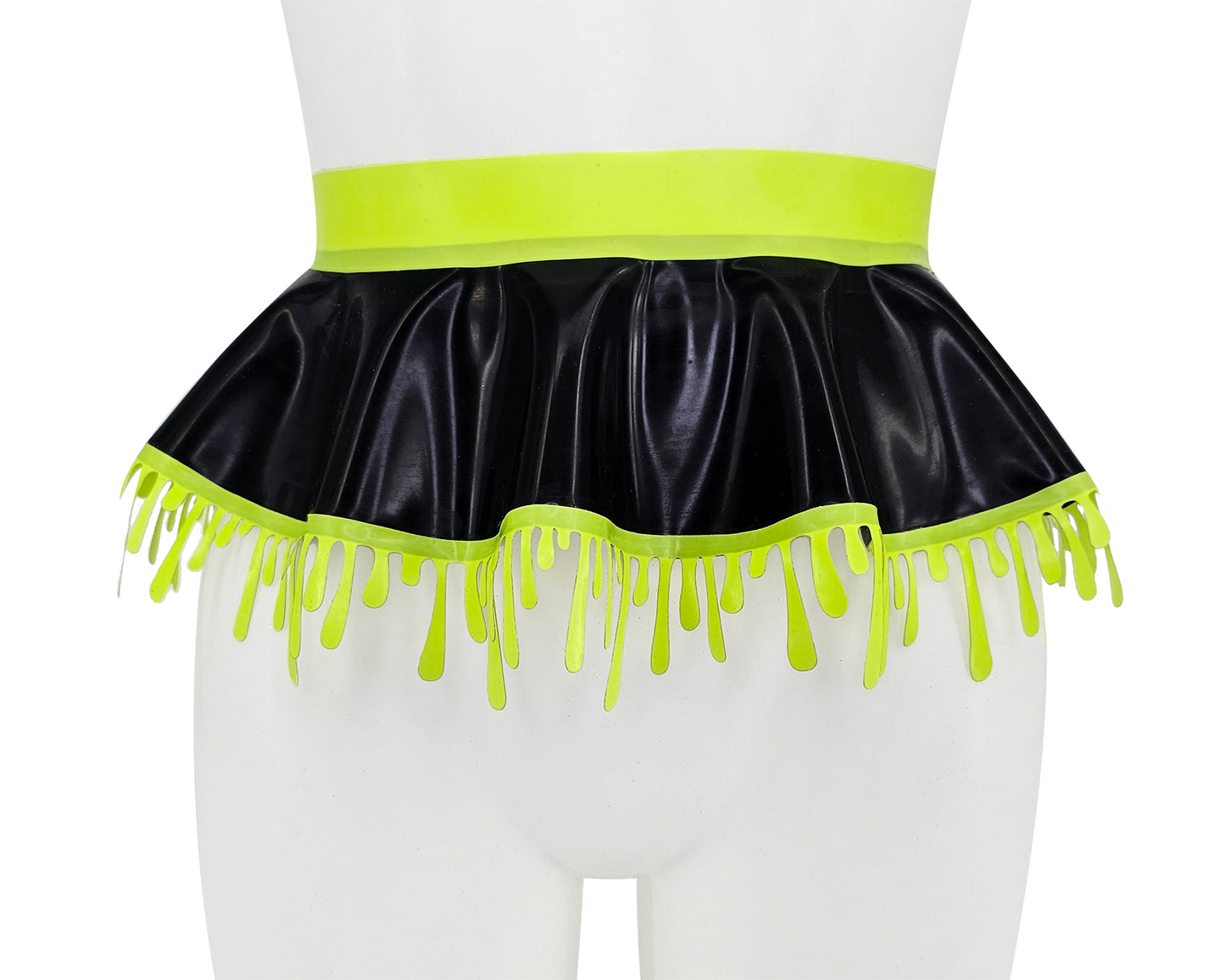 Drip latex peplum mini skirt belt - Lottielatex