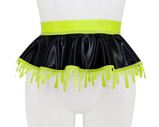 Drip latex peplum mini skirt belt - Lottielatex
