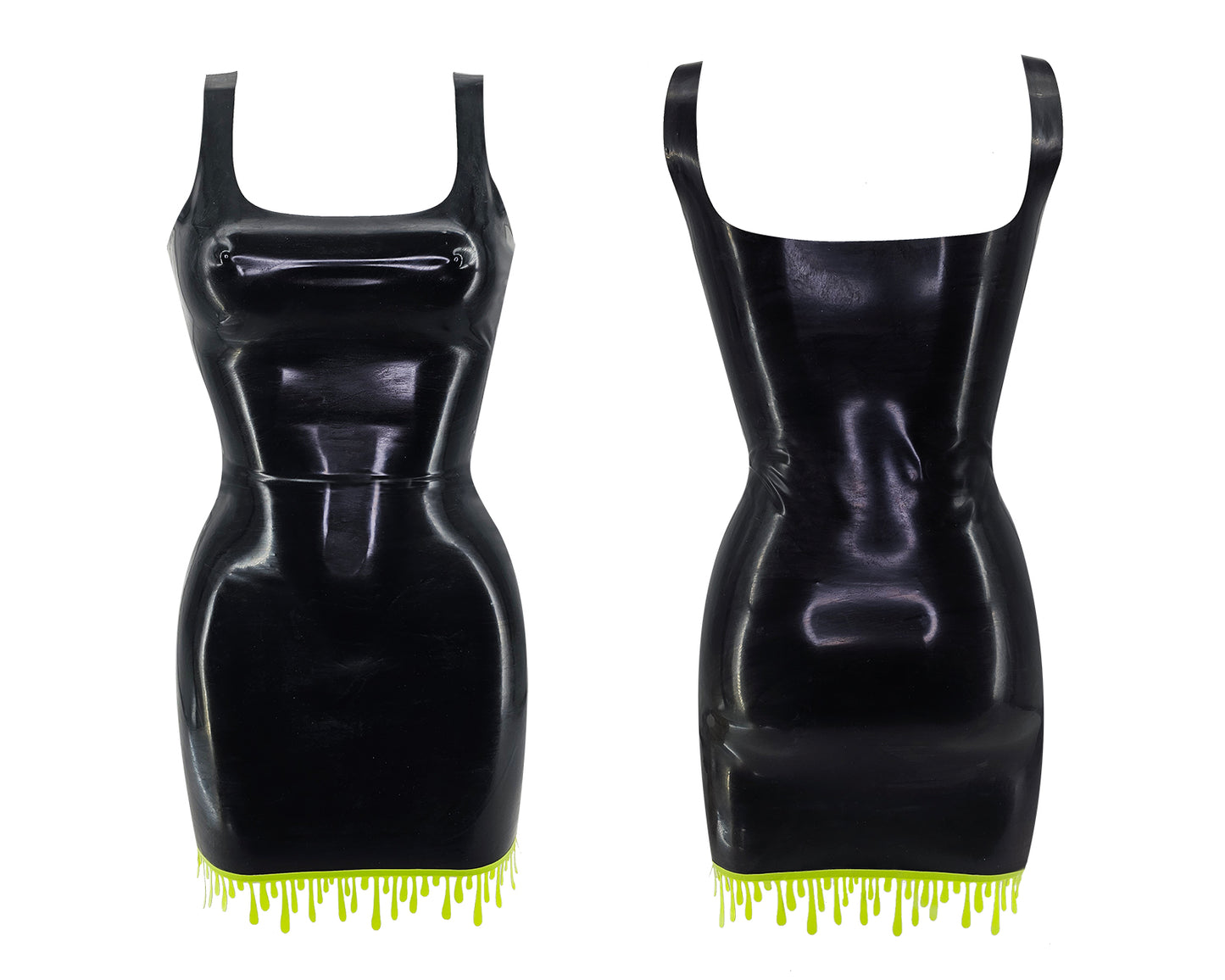 Drip trim latex vest mini dress - Lottielatex