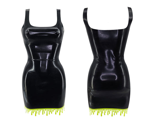 Drip trim latex vest mini dress - Lottielatex