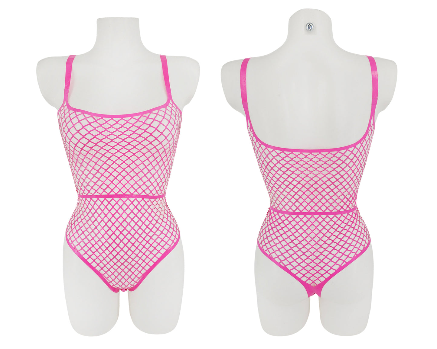 READY TO SHIP SIZE S Lasercut latex fishnet thong bodysuit - Lottielatex