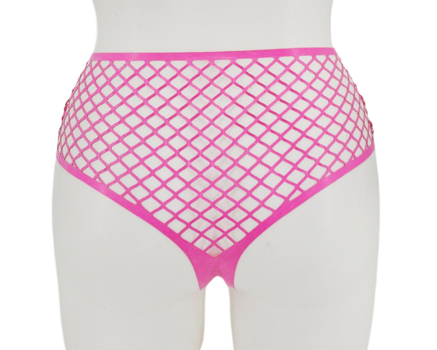 Lasercut latex fishnet highwaist thong - Lottielatex