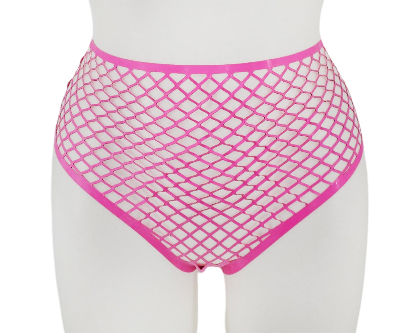 Lasercut latex fishnet highwaist thong - Lottielatex
