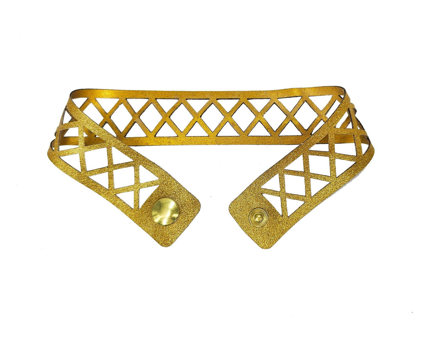 Lasercut latex fishnet glitter choker