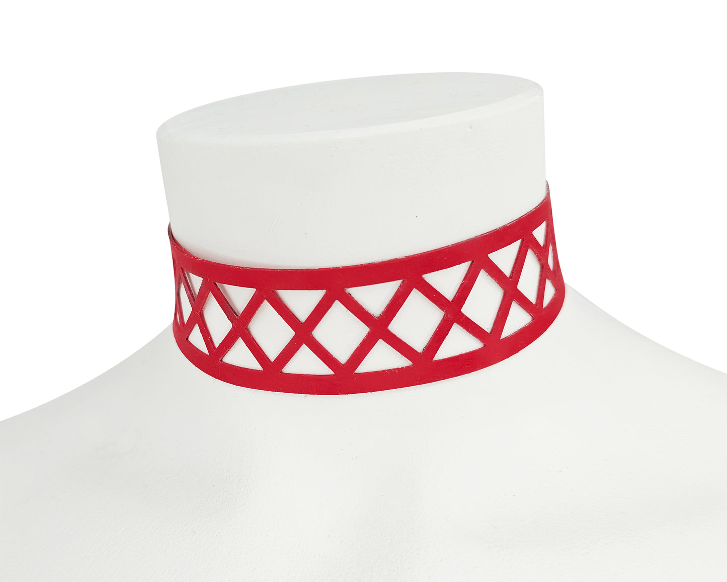 Lasercut latex fishnet choker - Lottielatex