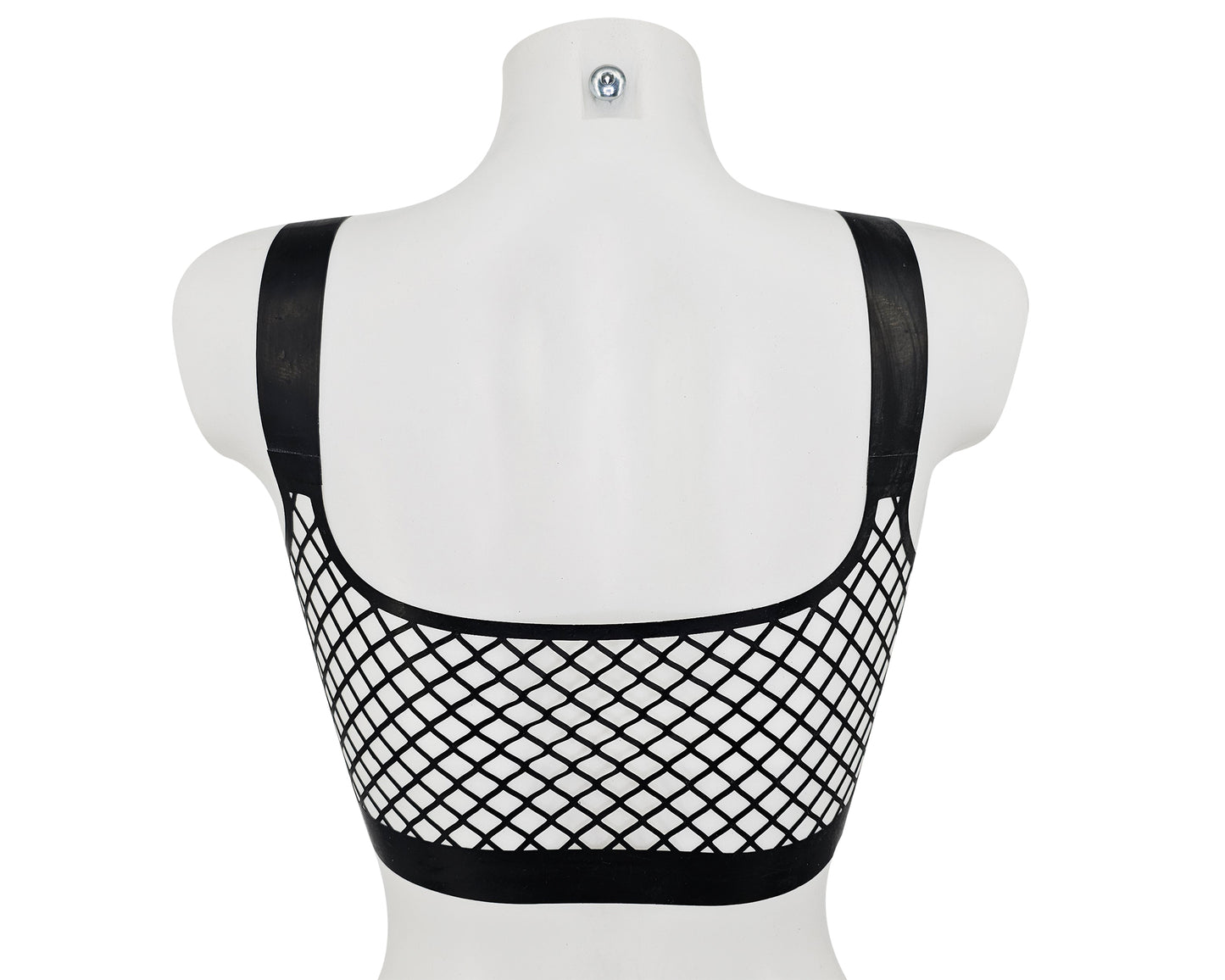 Lasercut latex fishnet crop top - Lottielatex