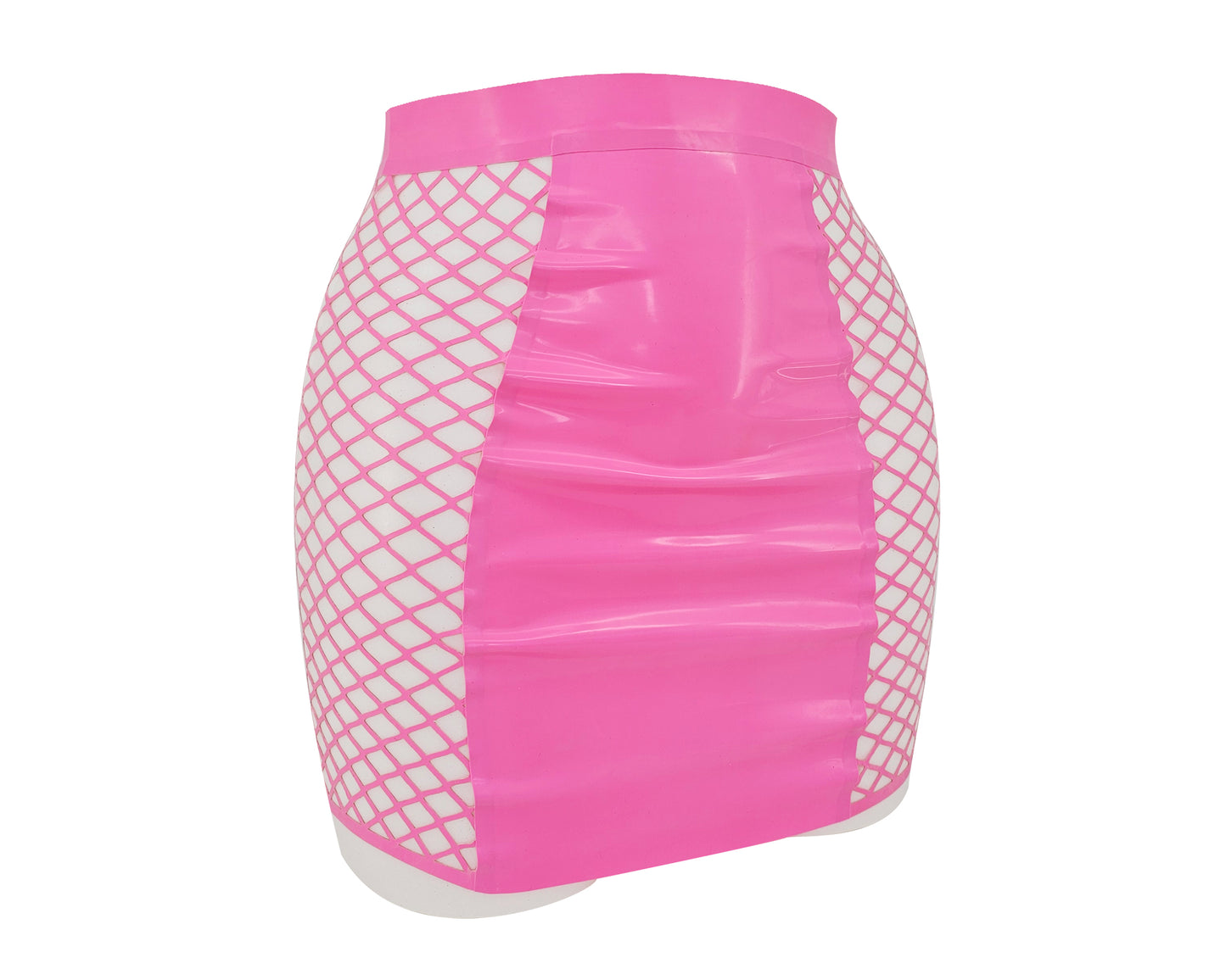 Lasercut latex fishnet panelled mini skirt - Lottielatex