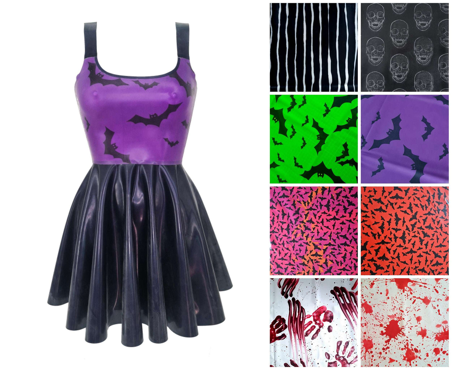Halloween latex vest mini skater dress