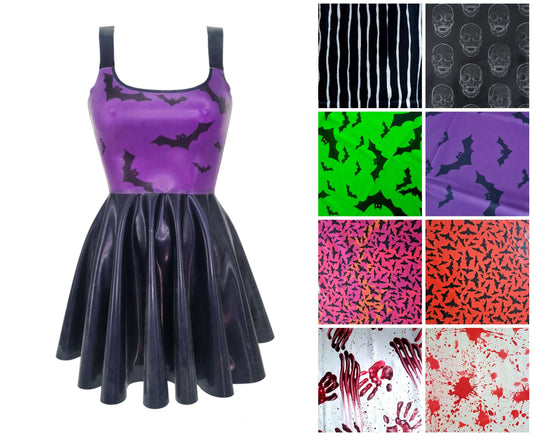 Halloween latex vest mini skater dress