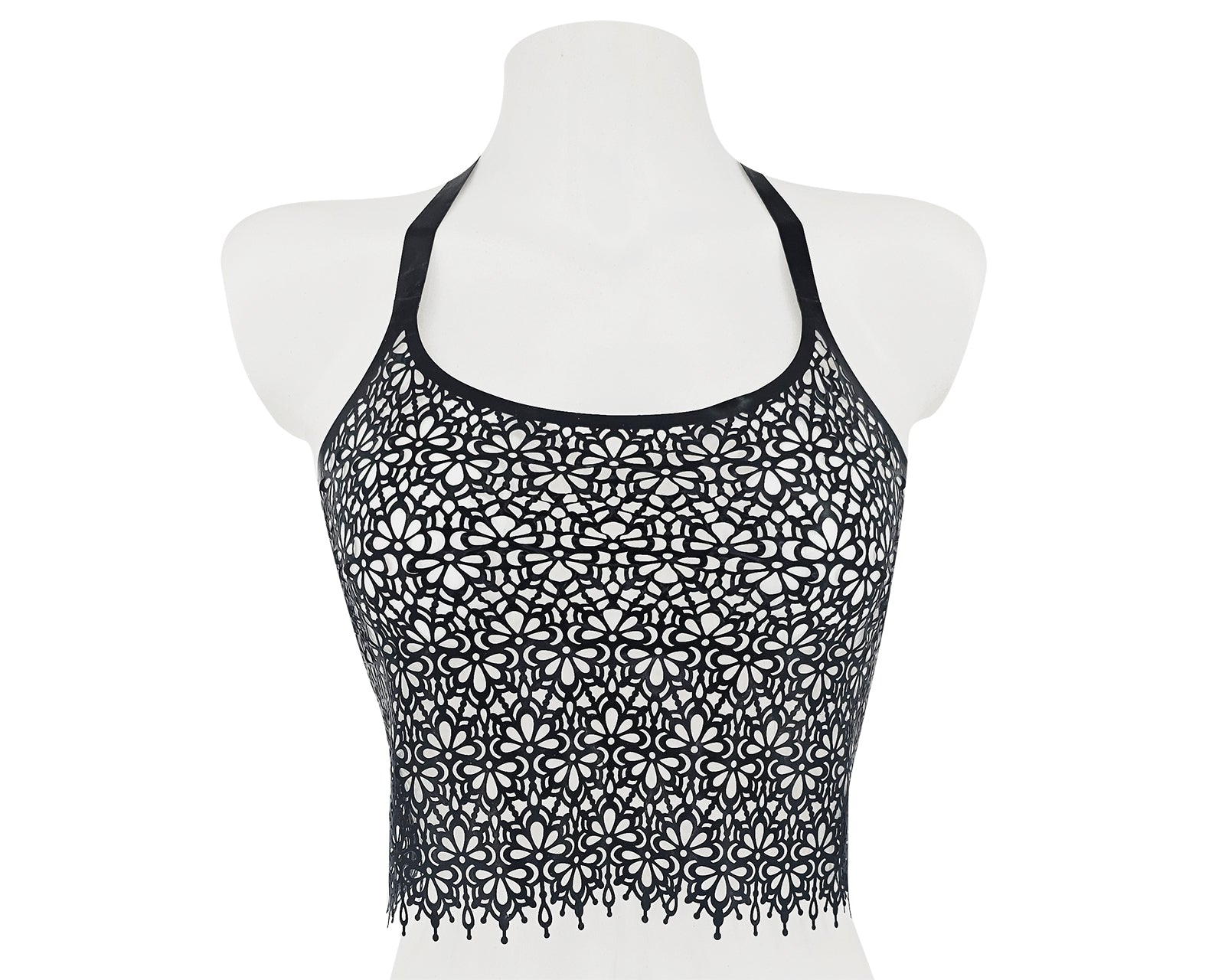 READY TO SHIP SIZE S Latex lace halter top - Lottielatex