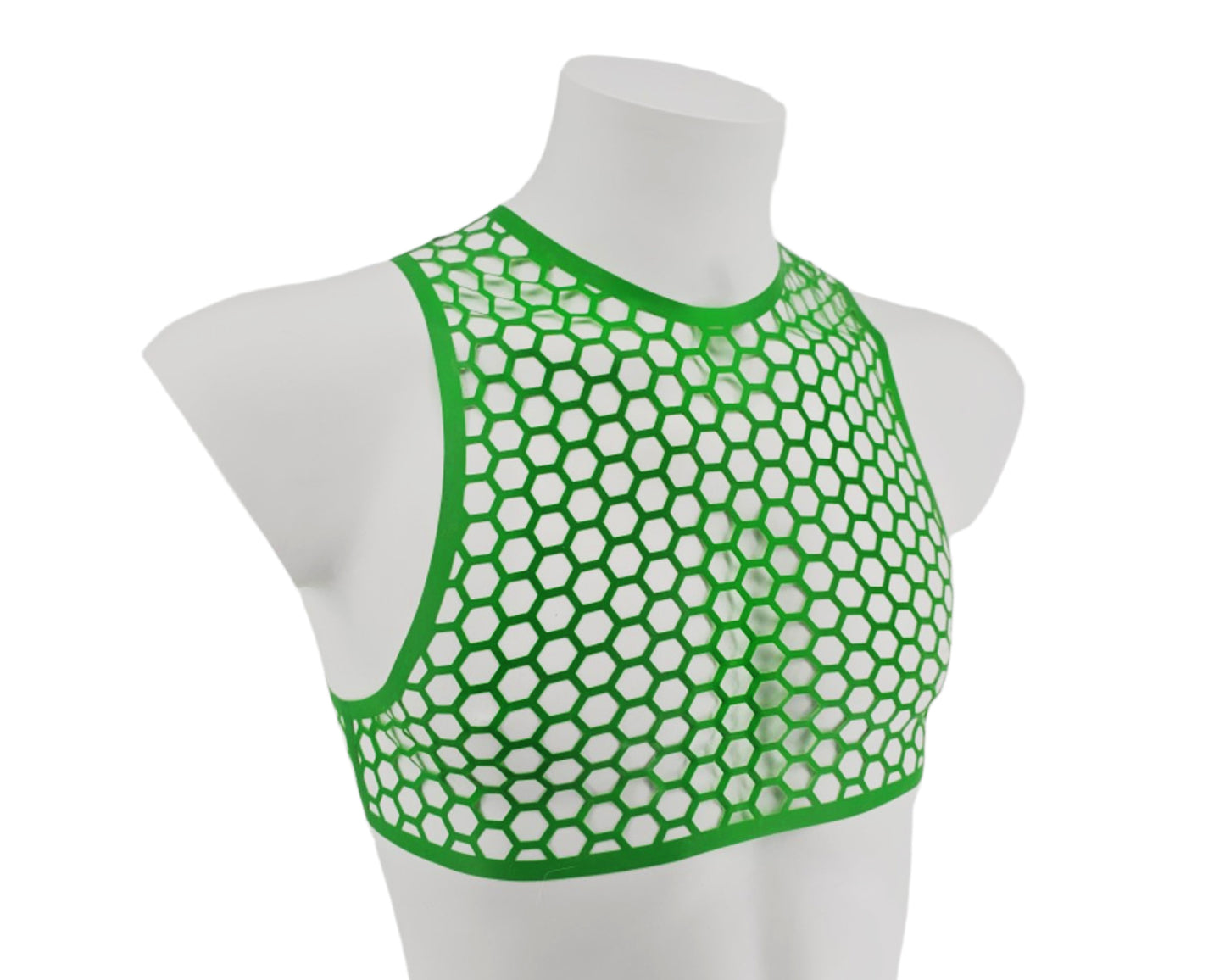 SAMPLE SALE SIZE M Men's lasercut hexagon crop top - Lottielatex
