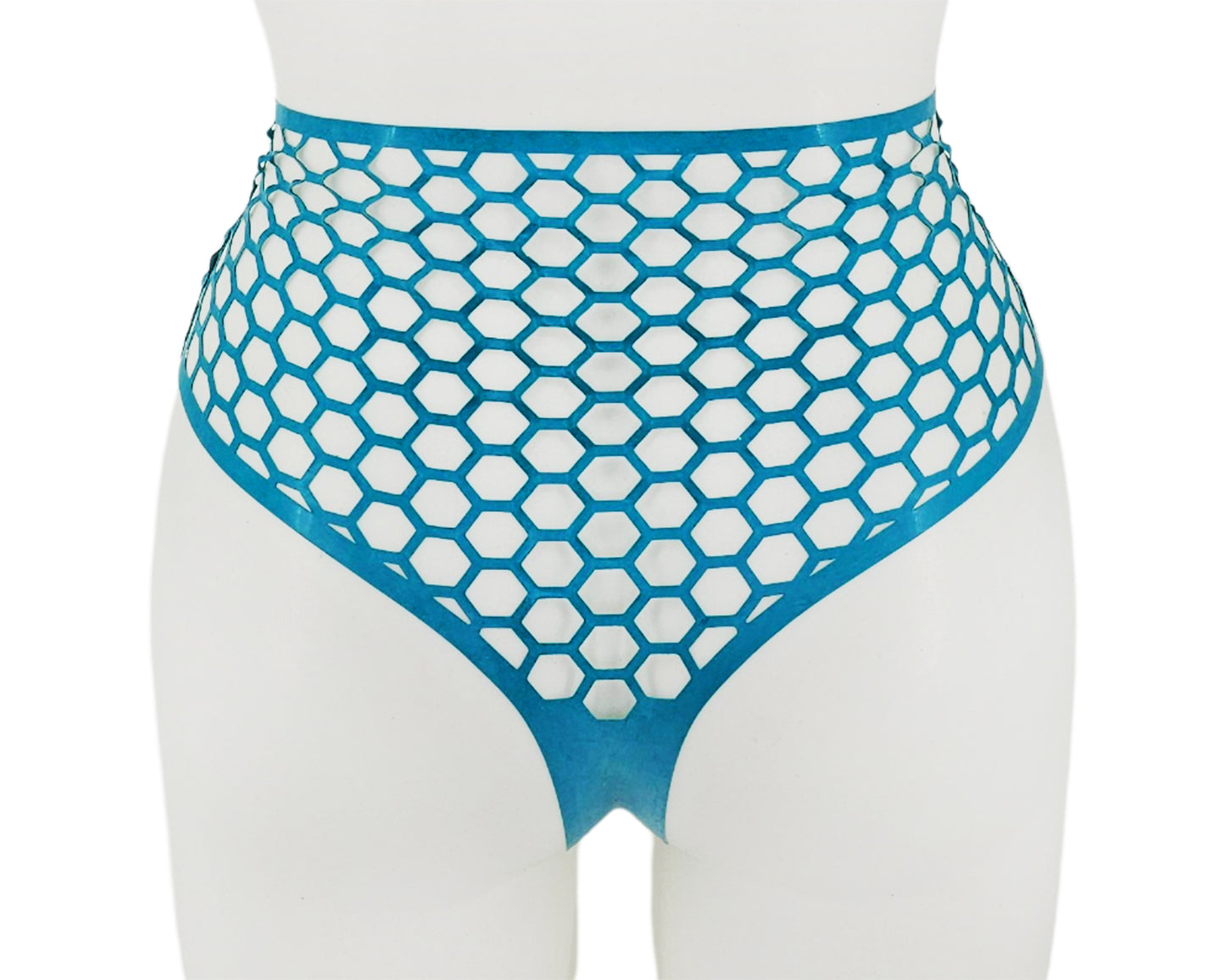 Lasercut latex honeycomb highwaist thong - Lottielatex