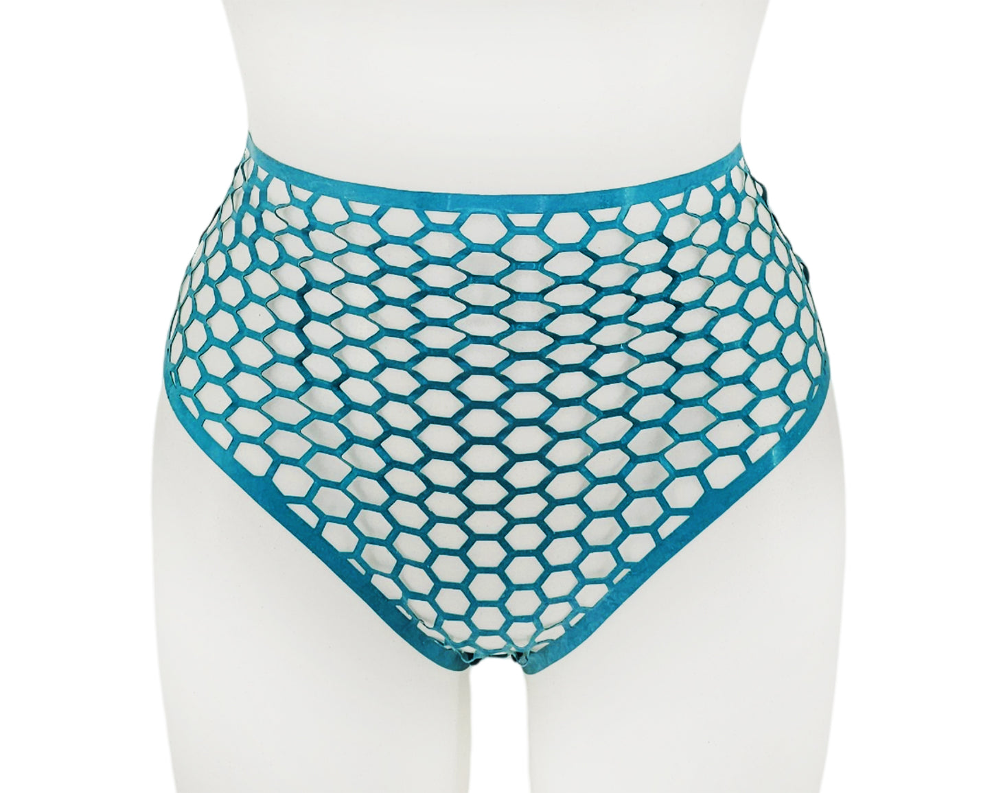 hexagon latex thong front