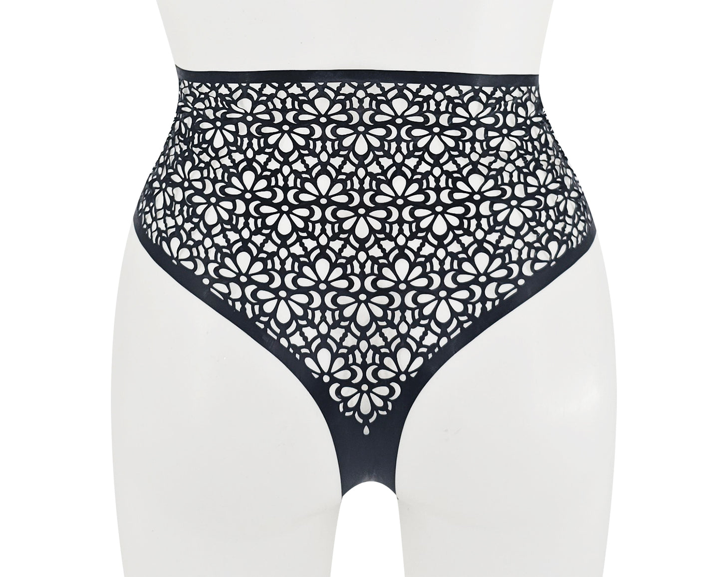 SIZE S Latex lace bikini top and (highwaist) thong set - Lottielatex