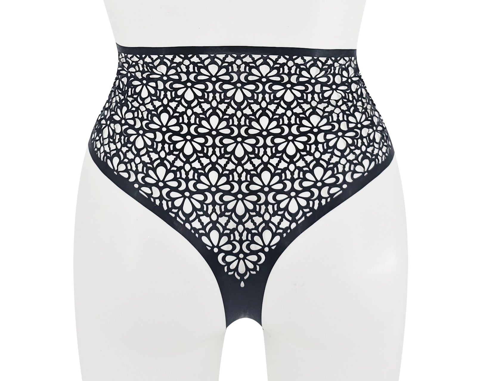 SIZE S Latex lace bikini top and (highwaist) thong set - Lottielatex