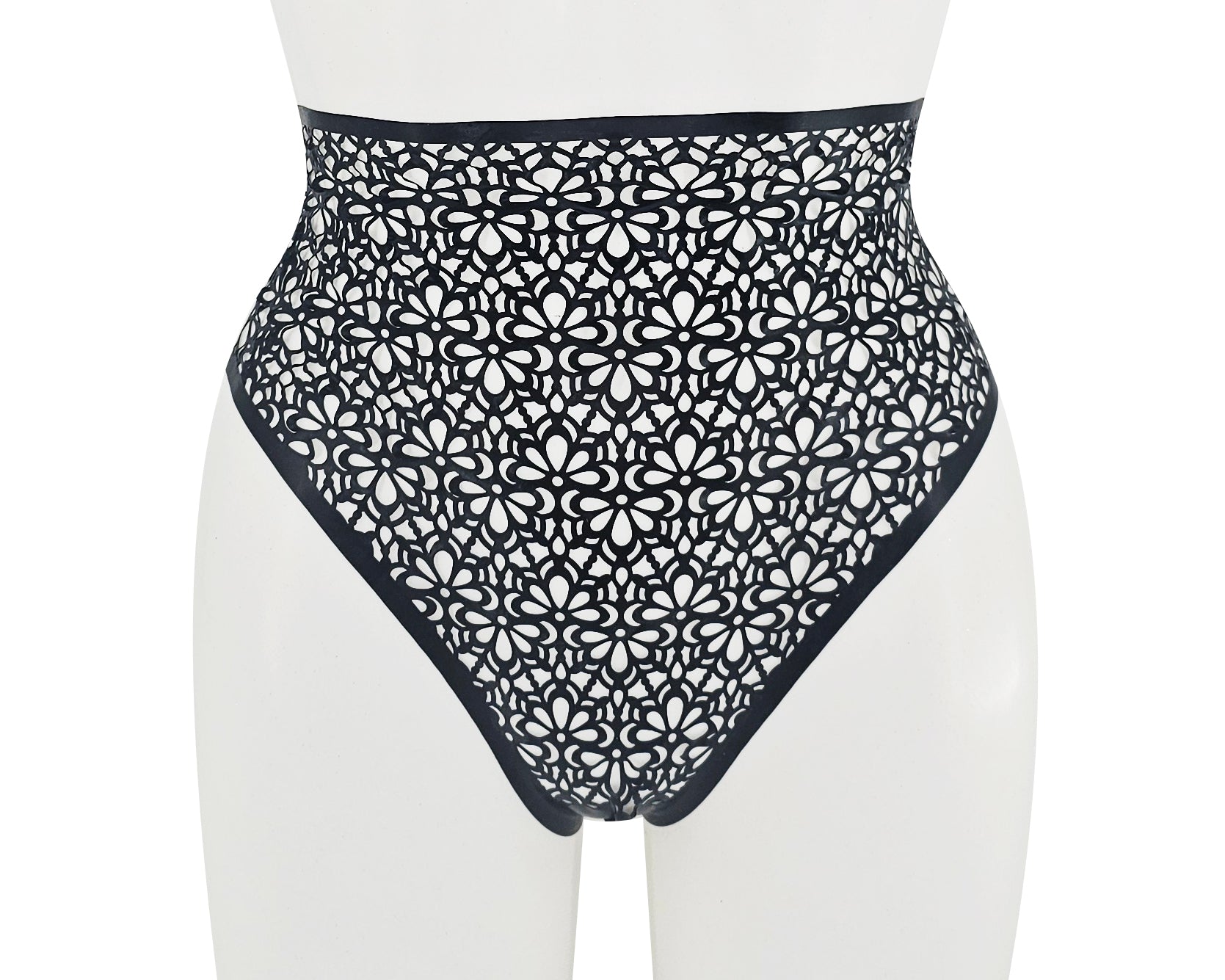 SIZE S Latex lace bikini top and (highwaist) thong set - Lottielatex