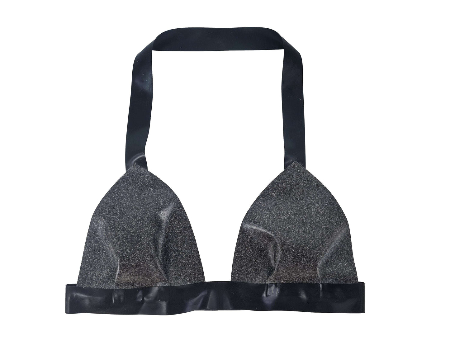 Glitter/pattern latex halter bikini top