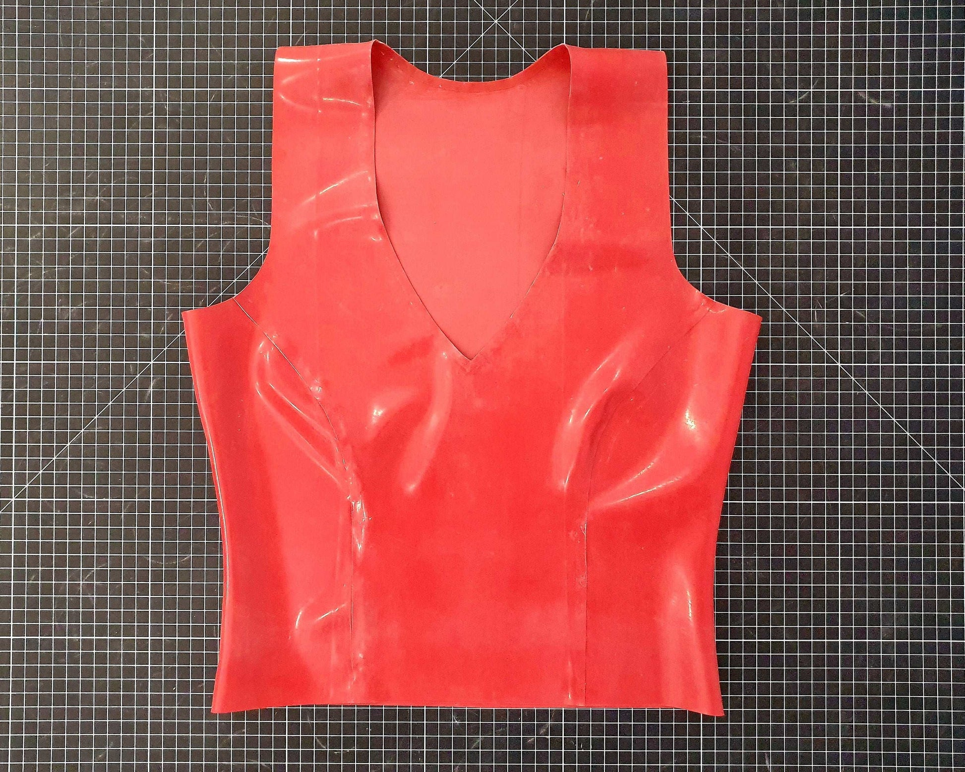 Latex v-neck long top