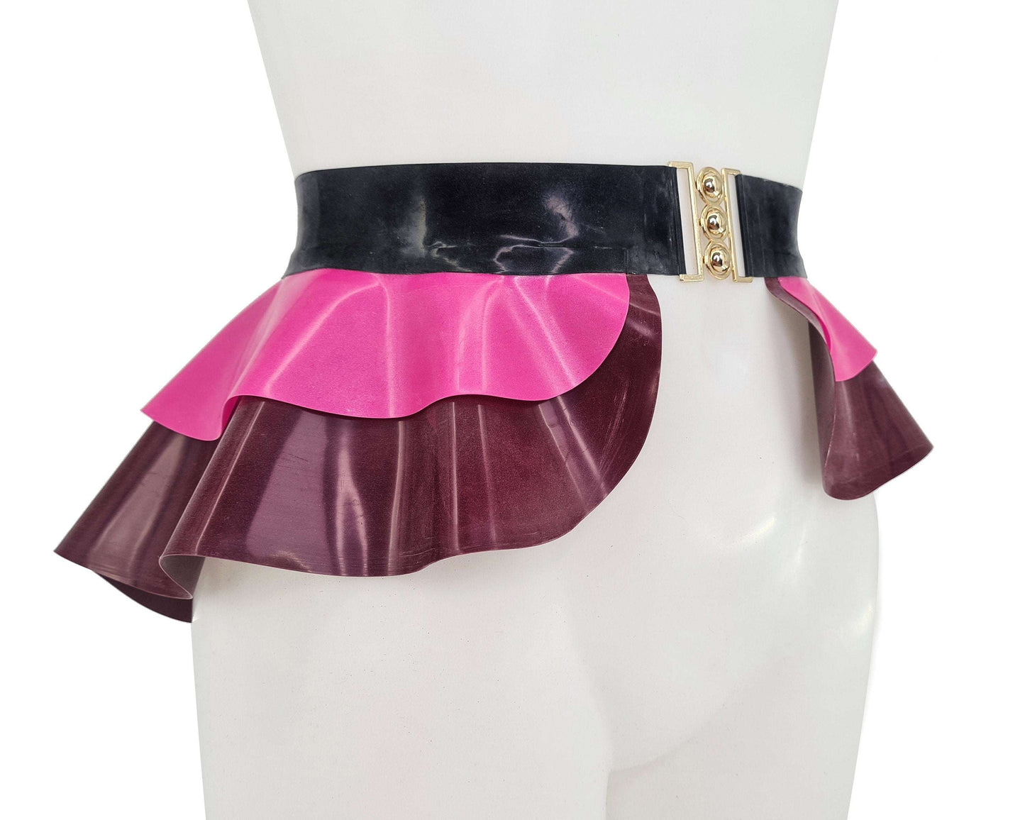 Latex 2 layer peplum belt