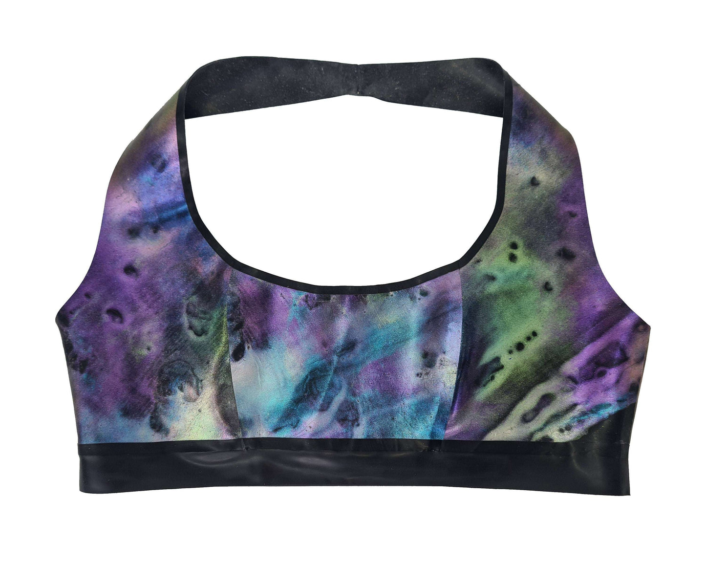 Glitter/pattern latex halter top