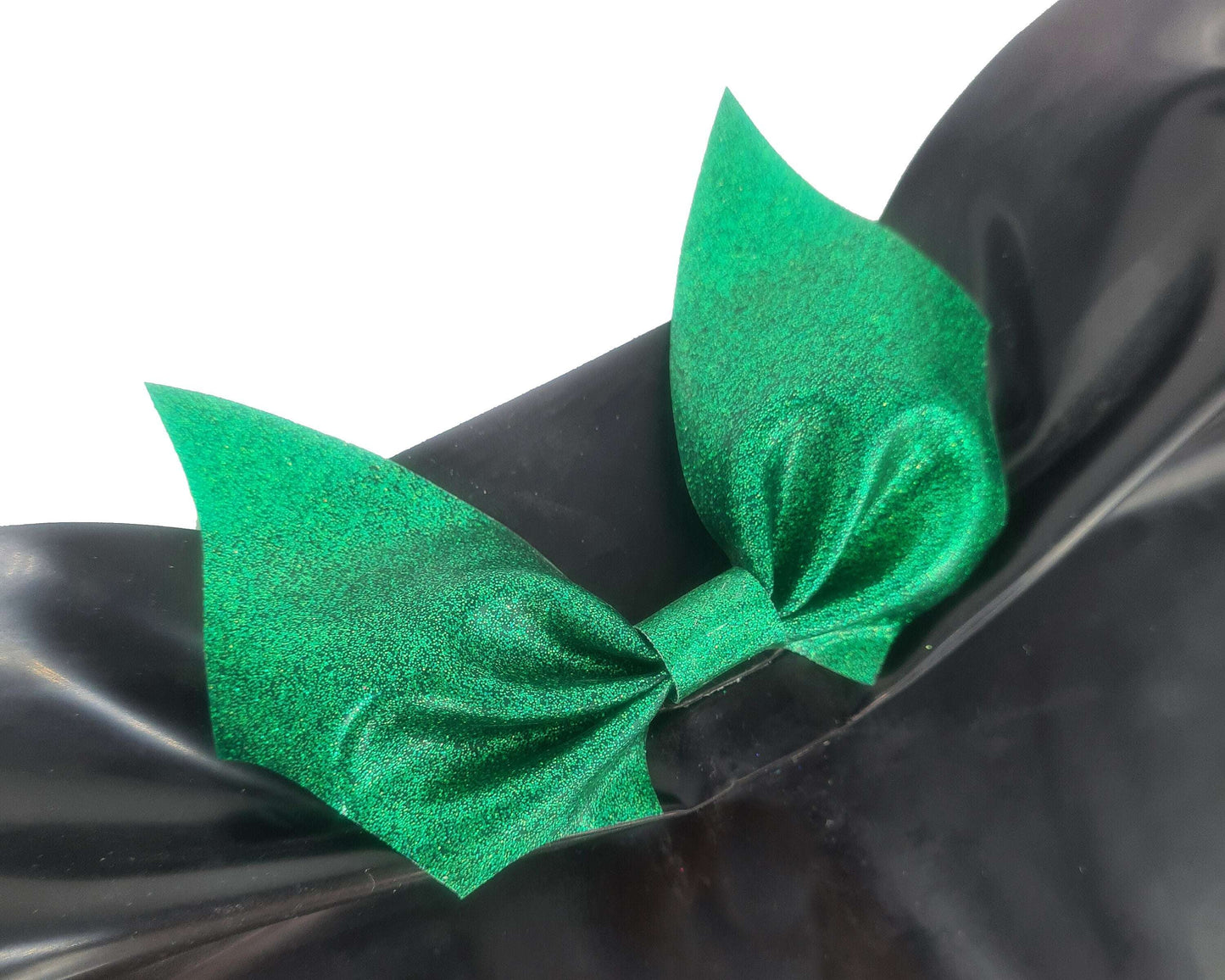 Latex bat bow bandeau top (glitter)