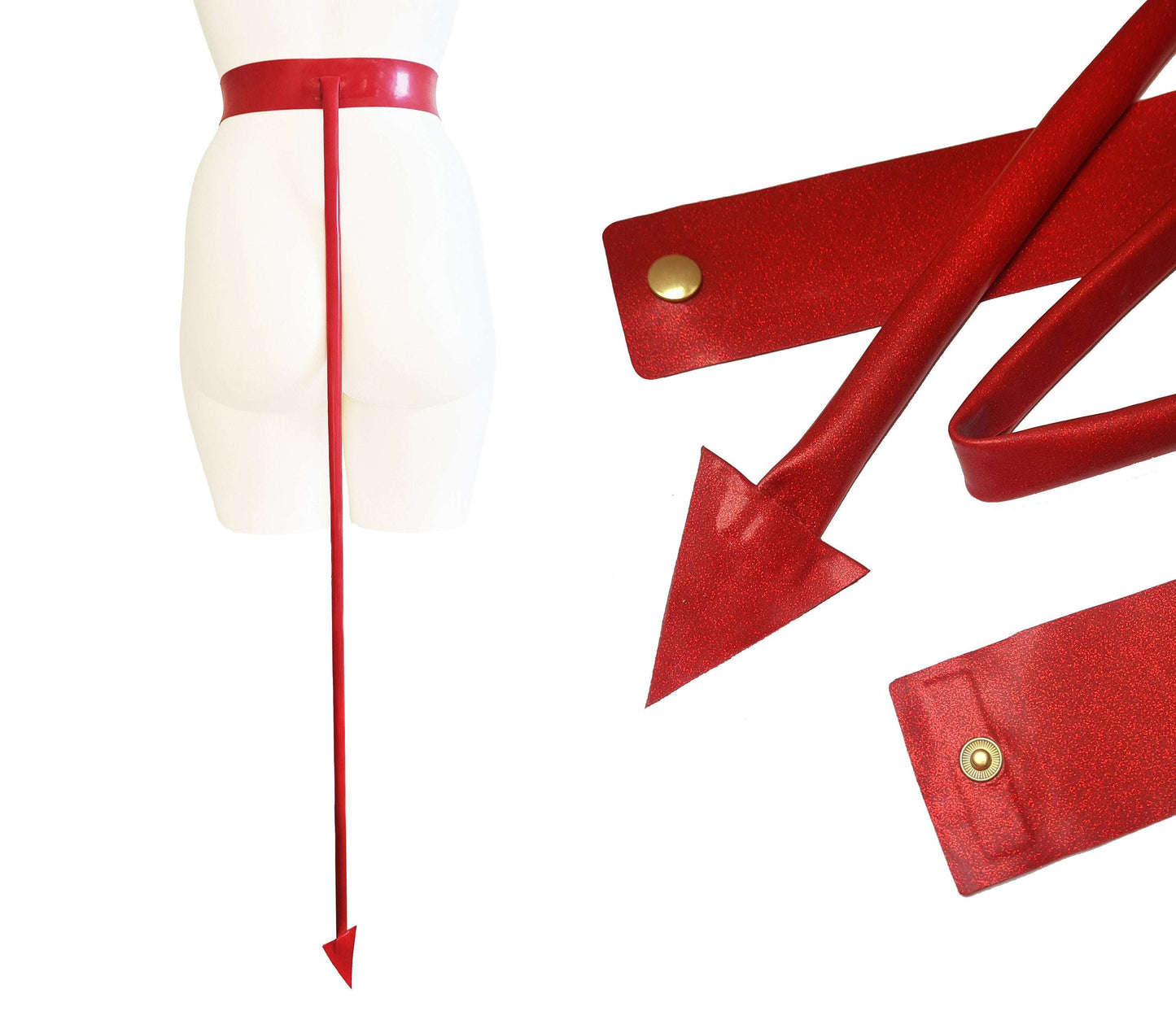 Long latex devil tail belt (glitter available)