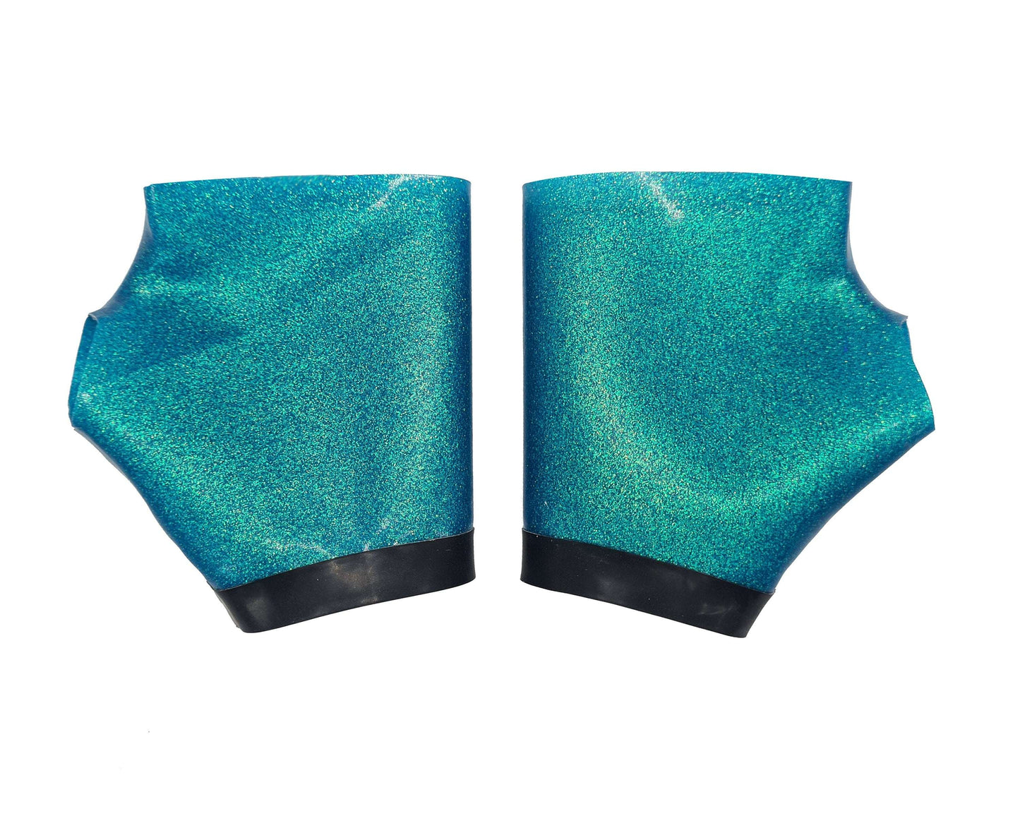 Glitter/ pattern latex trimmed gauntlets