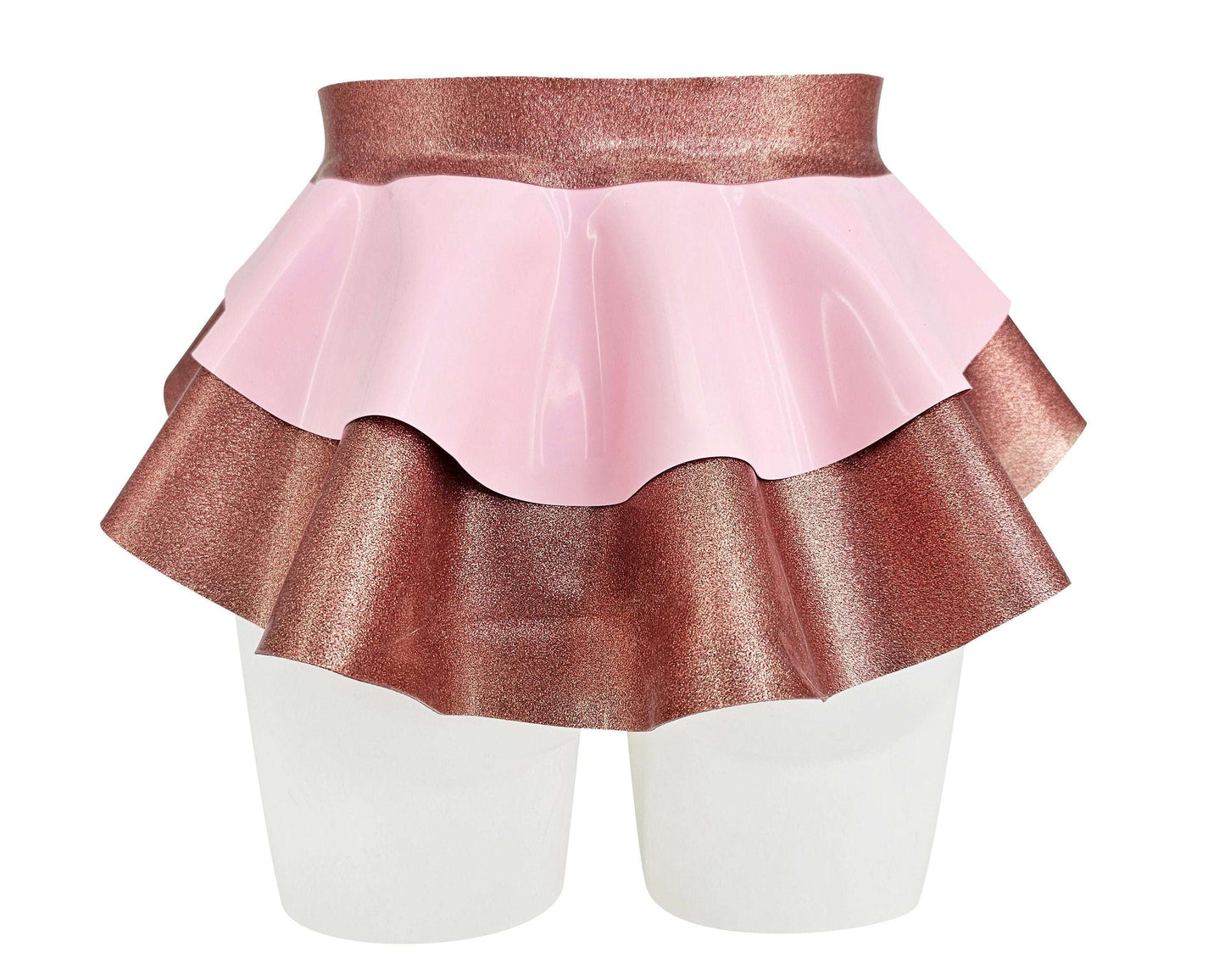 Glitter/pattern latex 2 layer peplum belt
