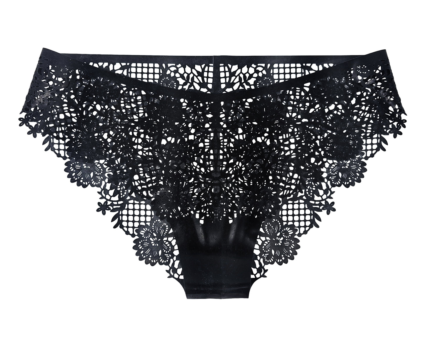 lasercut latex flower lace panties