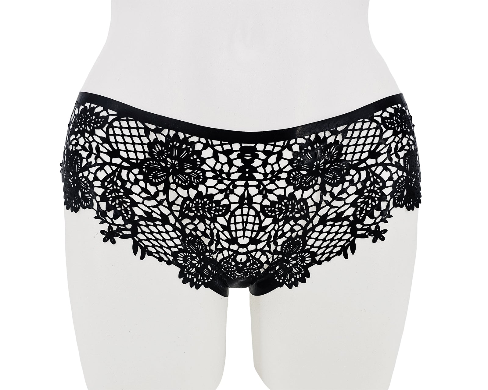 lasercut latex flower lace panties