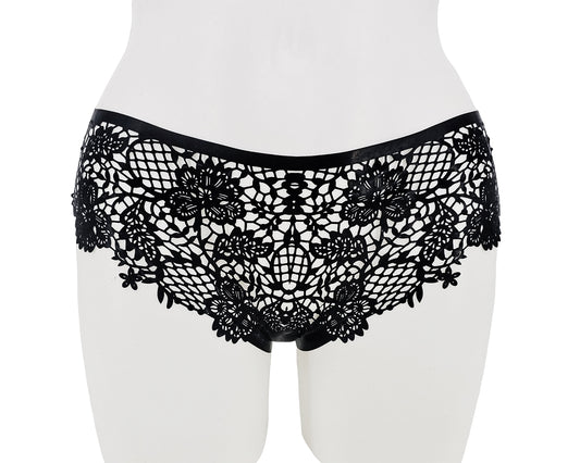 lasercut latex flower lace panties
