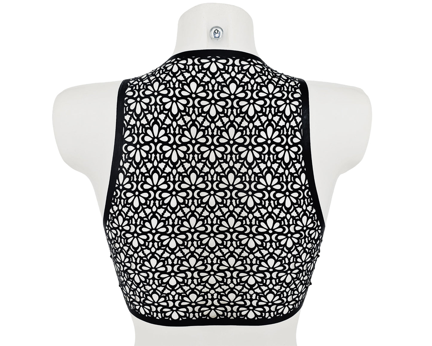 lasercut lace latex top