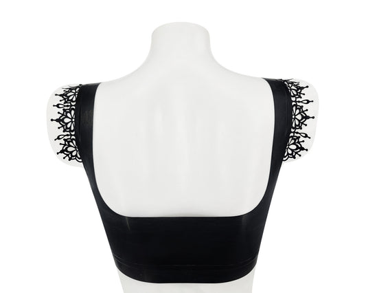 Latex crop top with lace ruffles - Lottielatex