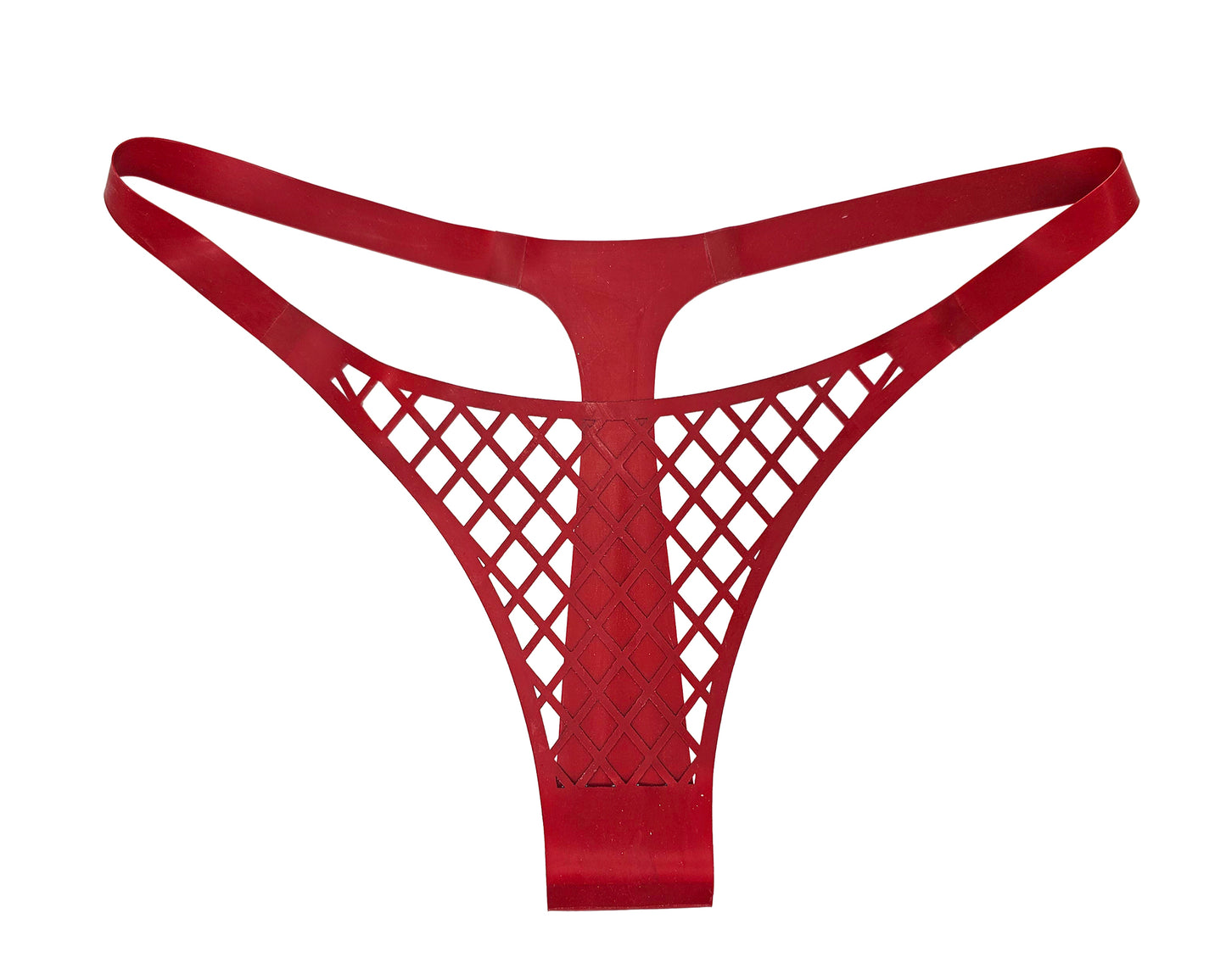 Lasercut latex fishnet thong - Lottielatex